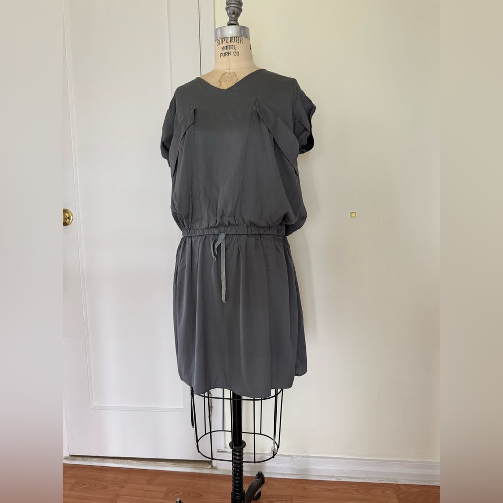 Calypso St. Barth Steel Grey Silk Dress with side pockets size S